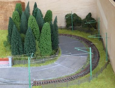 Park Curve Rails Painted and Ballasted